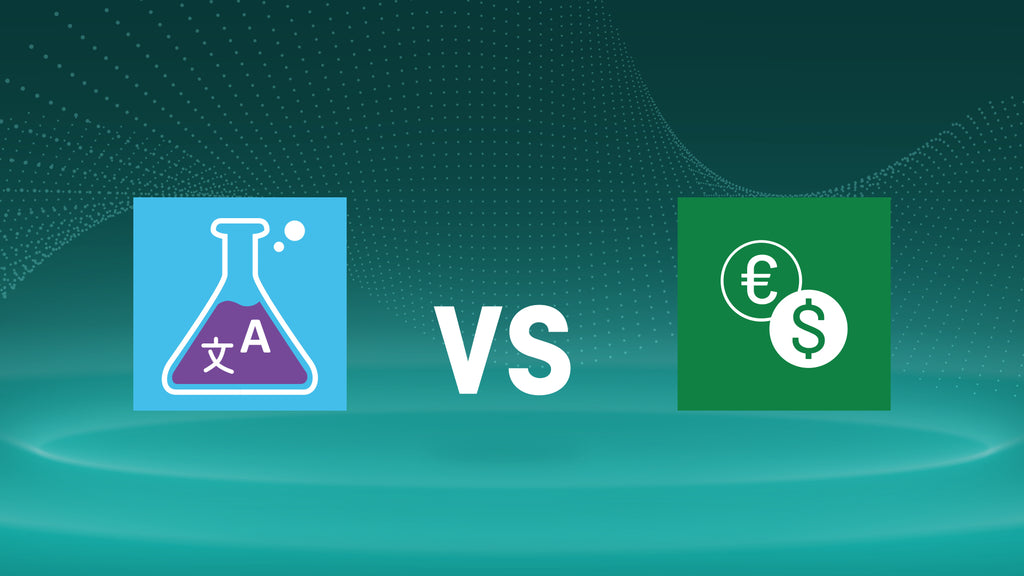 Shopify Währungs-Apps: T Lab ‑ AI Sprachübersetzung vs Coin Währungsum